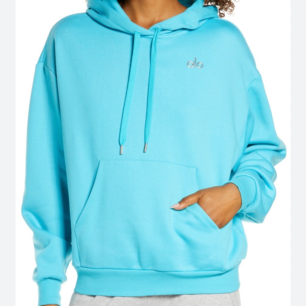 Alo Women’s Accolade Hoodie Turquoise Small